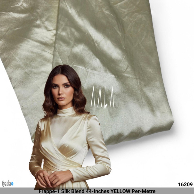 Frappe-1 Silk Blend 44-Inches YELLOW Per-Metre