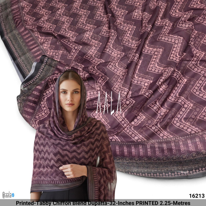 Printed-Tabby Chiffon Blend Dupatta-32-Inches PRINTED 2.25-Metres