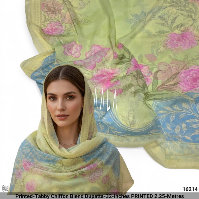 Printed-Tabby Chiffon Blend Dupatta-32-Inches PRINTED 2.25-Metres
