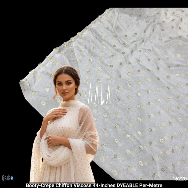 Booty-Crepe Chiffon Viscose 44-Inches DYEABLE Per-Metre