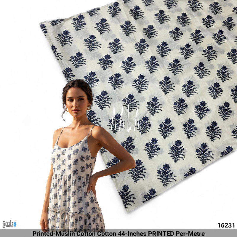 Printed-Muslin Cotton Cotton 44-Inches PRINTED Per-Metre