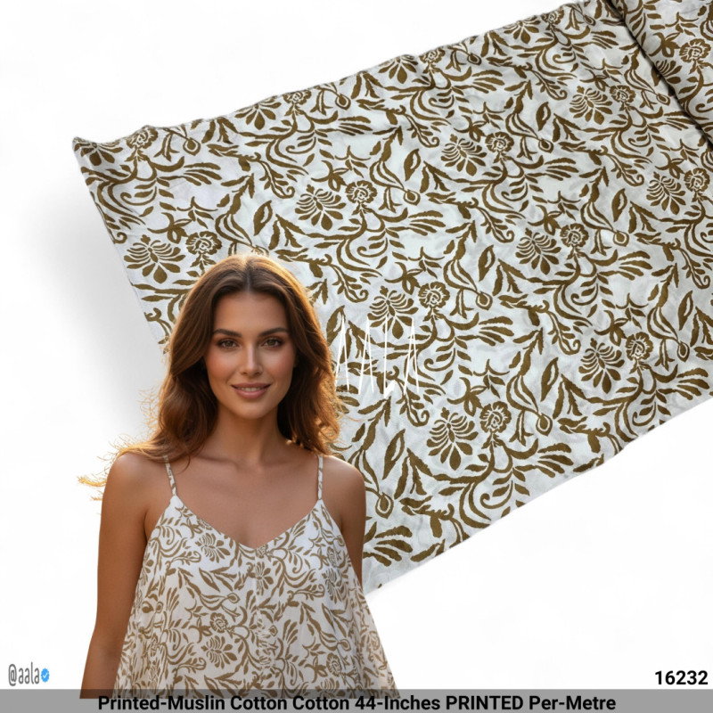 Printed-Muslin Cotton Cotton 44-Inches PRINTED Per-Metre