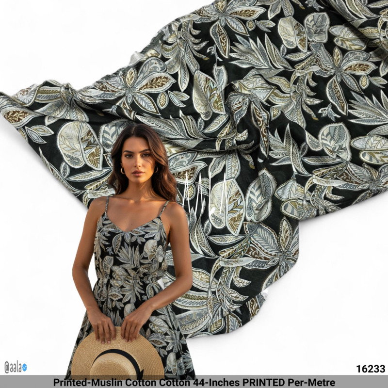 Printed-Muslin Cotton Cotton 44-Inches PRINTED Per-Metre