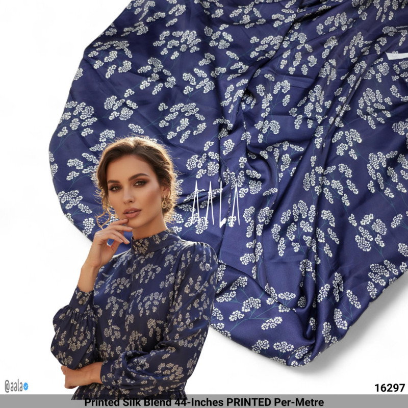 Printed Silk Blend 44-Inches PRINTED Per-Metre