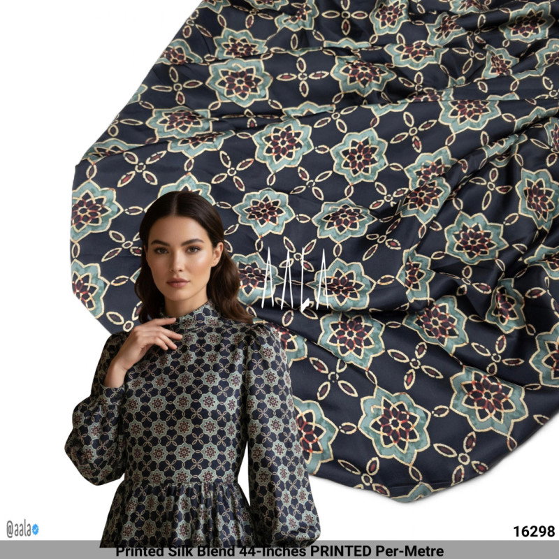 Printed Silk Blend 44-Inches PRINTED Per-Metre