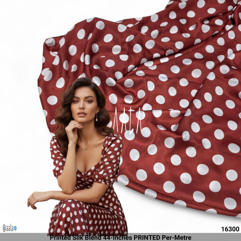 Printed Silk Blend 44-Inches PRINTED Per-Metre