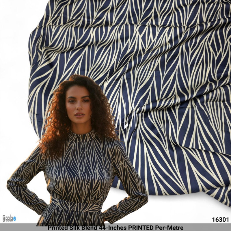 Printed Silk Blend 44-Inches PRINTED Per-Metre