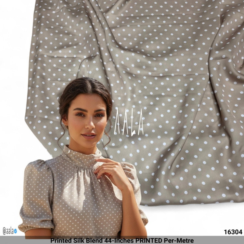 Printed Silk Blend 44-Inches PRINTED Per-Metre