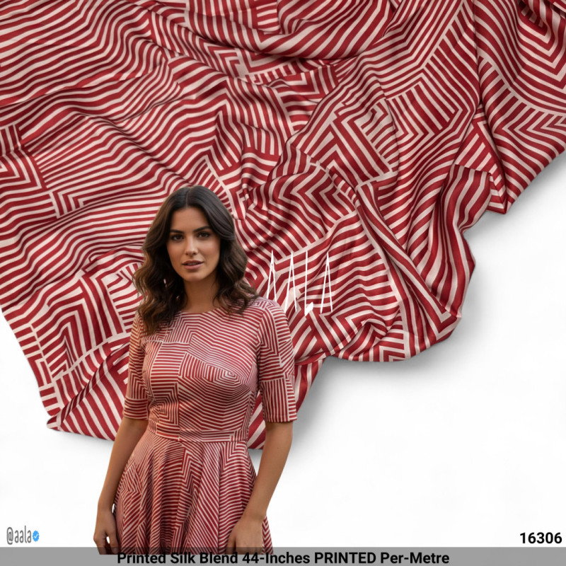 Printed Silk Blend 44-Inches PRINTED Per-Metre
