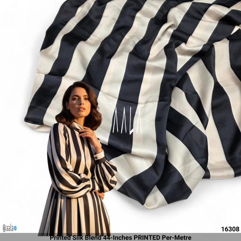 Printed Silk Blend 44-Inches PRINTED Per-Metre
