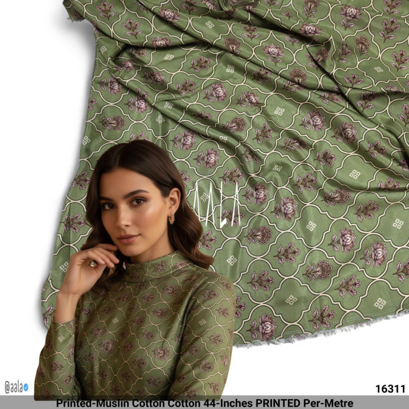 Printed-Muslin Cotton Cotton 44-Inches PRINTED Per-Metre