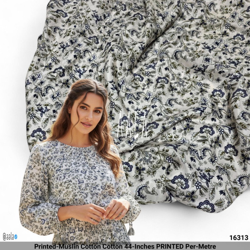 Printed-Muslin Cotton Cotton 44-Inches PRINTED Per-Metre