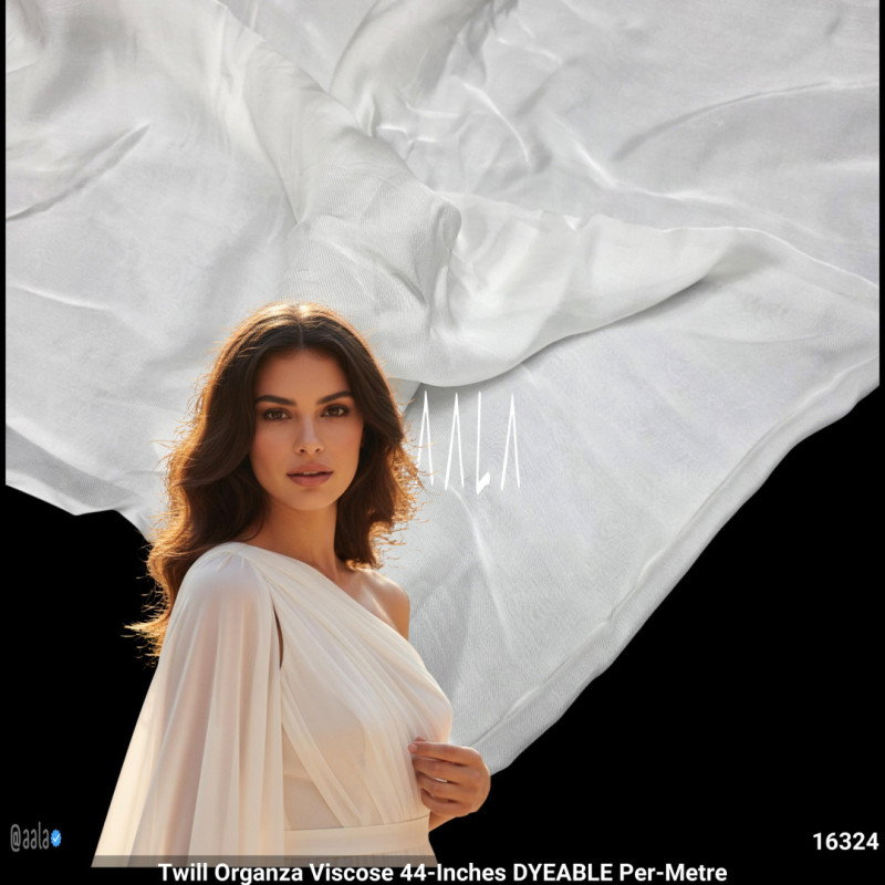 Twill Organza Viscose 44-Inches DYEABLE Per-Metre
