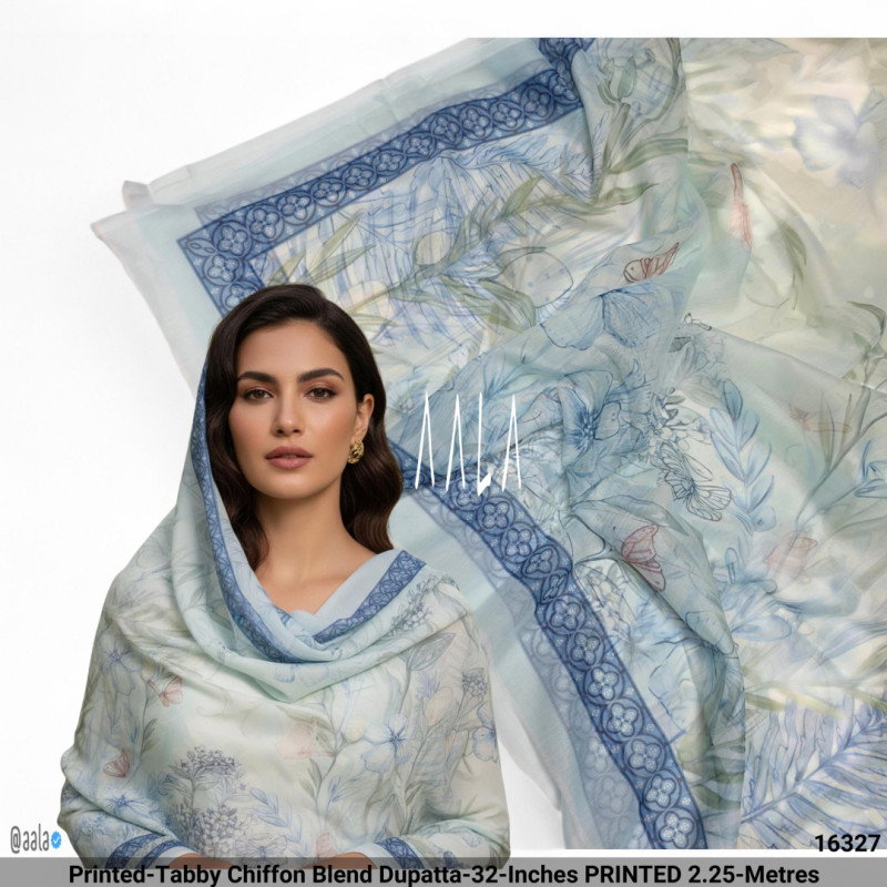 Printed-Tabby Chiffon Blend Dupatta-32-Inches PRINTED 2.25-Metres