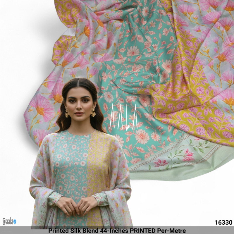 Printed Silk Blend 44-Inches PRINTED Per-Metre