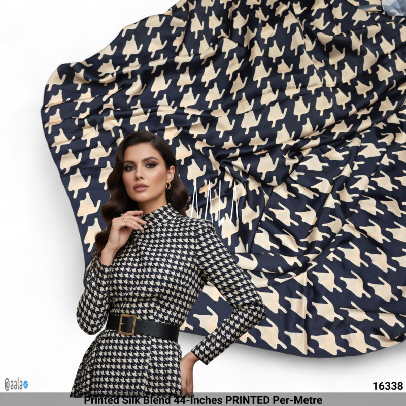 Printed Silk Blend 44-Inches PRINTED Per-Metre