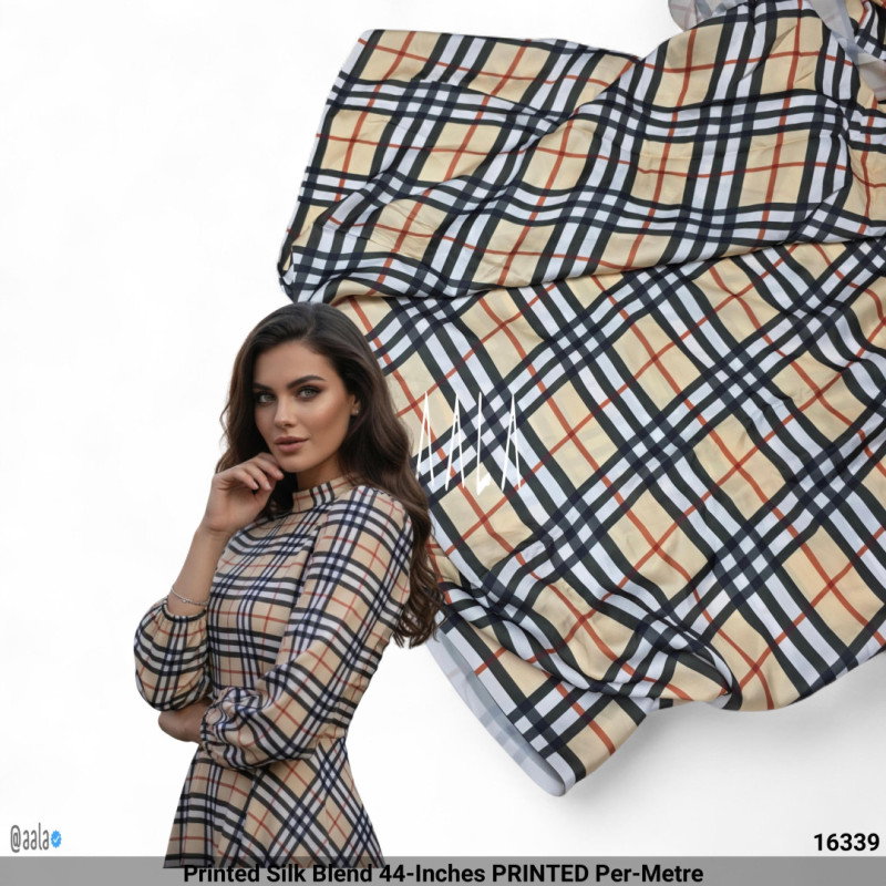 Printed Silk Blend 44-Inches PRINTED Per-Metre