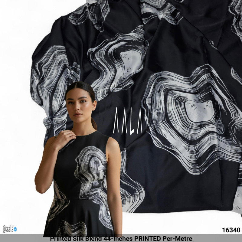 Printed Silk Blend 44-Inches PRINTED Per-Metre