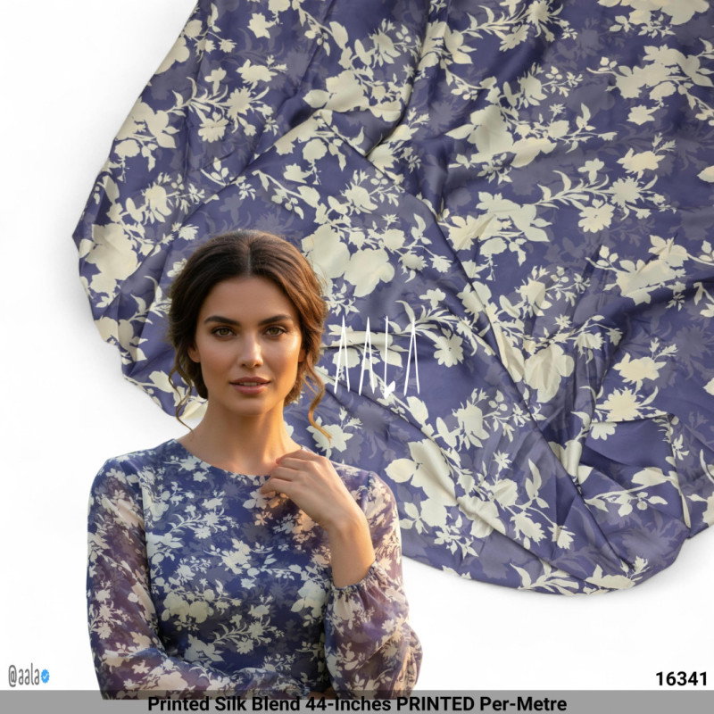 Printed Silk Blend 44-Inches PRINTED Per-Metre