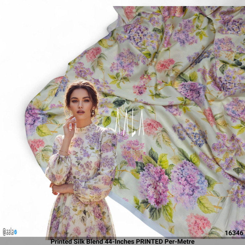 Printed Silk Blend 44-Inches PRINTED Per-Metre
