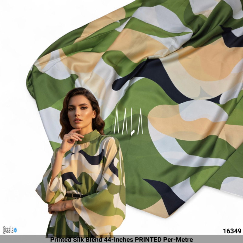 Printed Silk Blend 44-Inches PRINTED Per-Metre