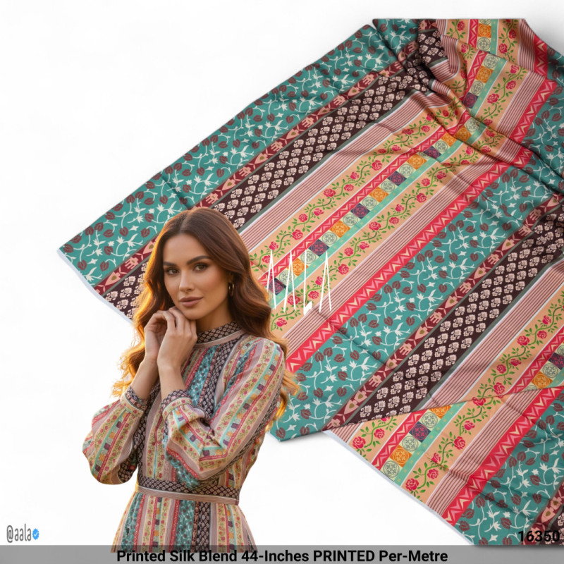 Printed Silk Blend 44-Inches PRINTED Per-Metre