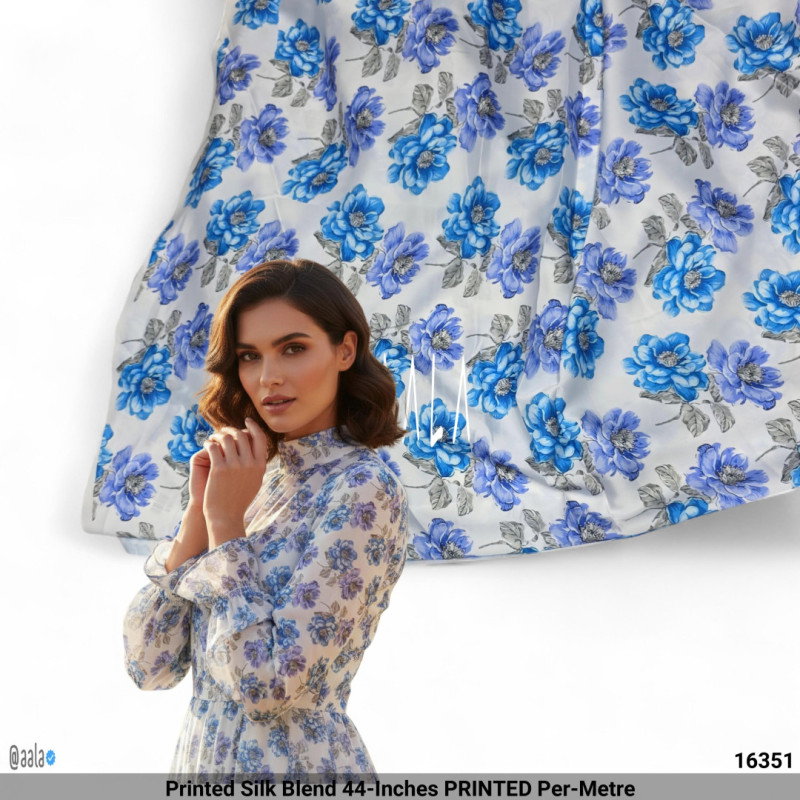 Printed Silk Blend 44-Inches PRINTED Per-Metre