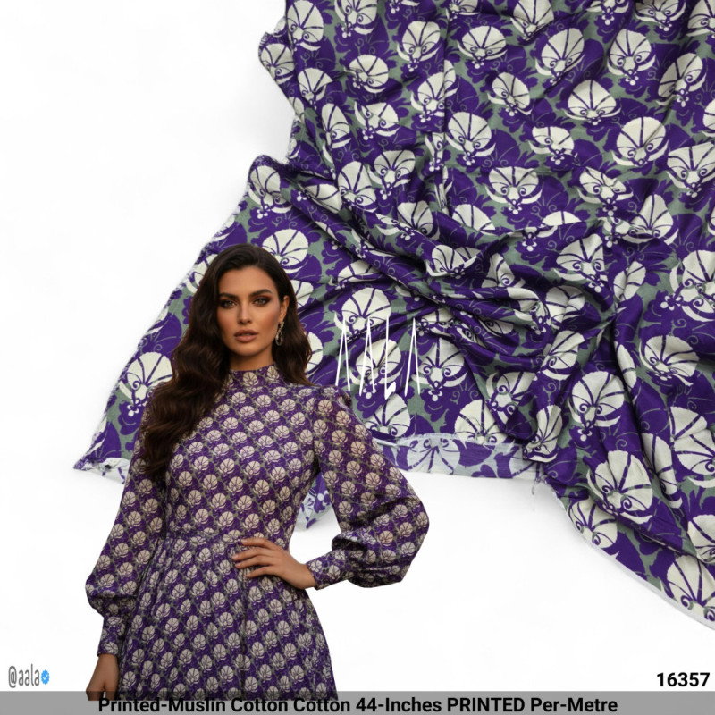 Printed-Muslin Cotton Cotton 44-Inches PRINTED Per-Metre