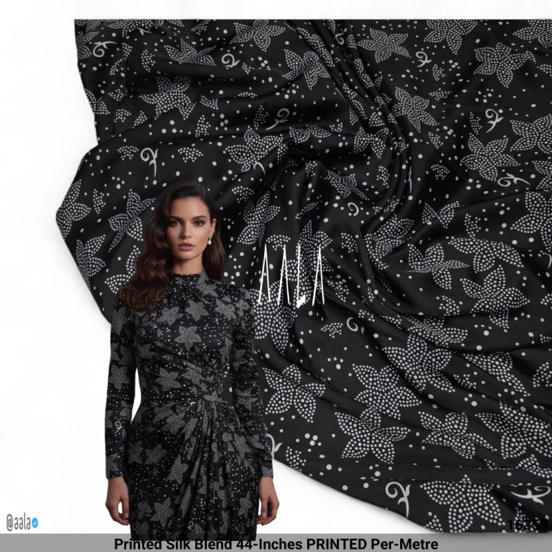 Printed Silk Blend 44-Inches PRINTED Per-Metre