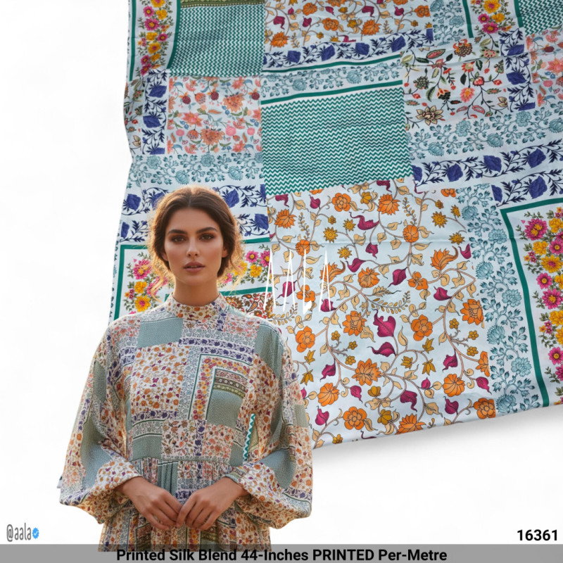 Printed Silk Blend 44-Inches PRINTED Per-Metre