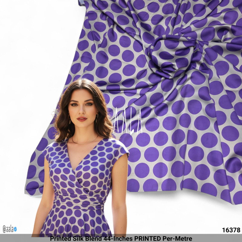 Printed Silk Blend 44-Inches PRINTED Per-Metre
