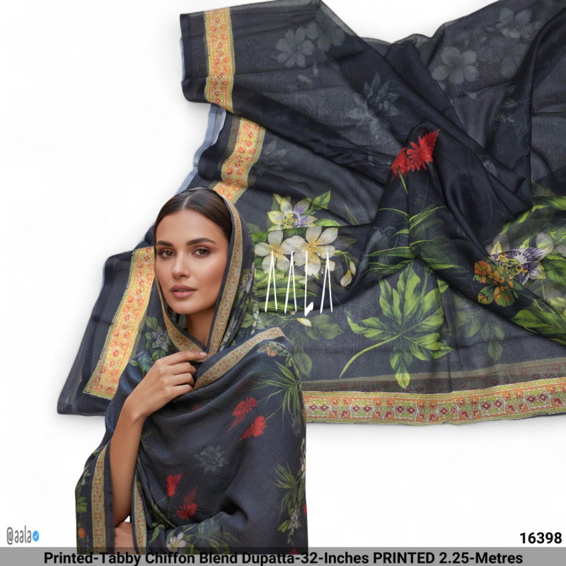 Printed-Tabby Chiffon Blend Dupatta-32-Inches PRINTED 2.25-Metres