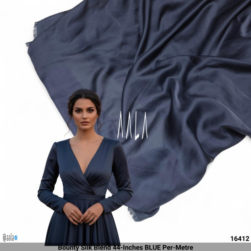 Bounty Silk Blend 44-Inches BLUE Per-Metre