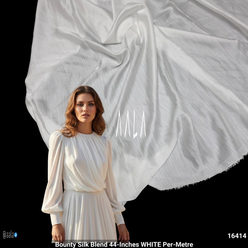 Bounty Silk Blend 44-Inches WHITE Per-Metre