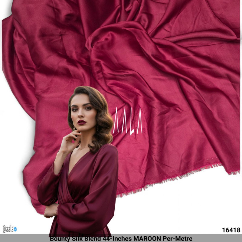 Bounty Silk Blend 44-Inches MAROON Per-Metre