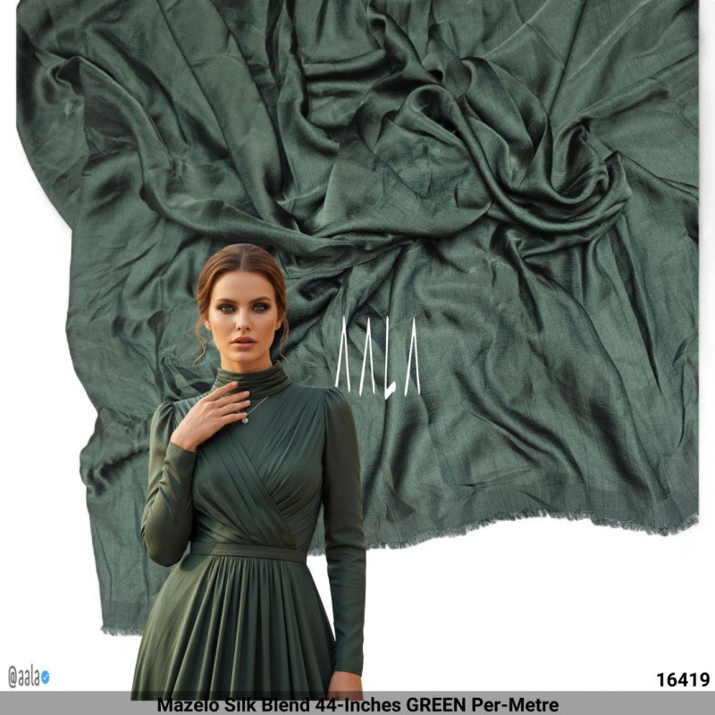 Mazelo Silk Blend 44-Inches GREEN Per-Metre