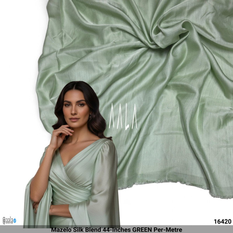 Mazelo Silk Blend 44-Inches GREEN Per-Metre