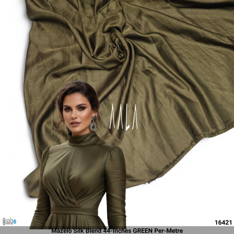 Mazelo Silk Blend 44-Inches GREEN Per-Metre