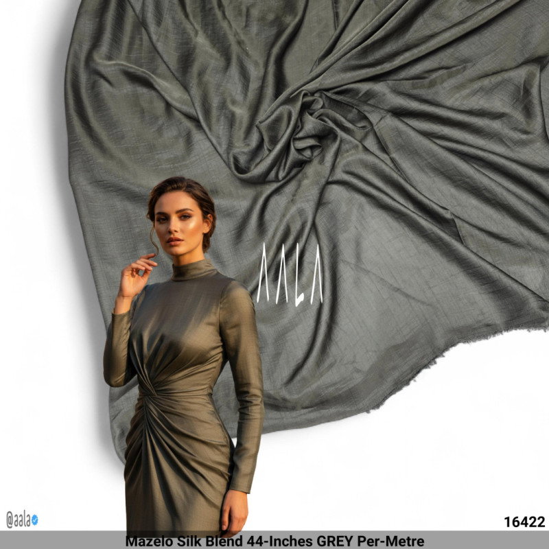 Mazelo Silk Blend 44-Inches GREY Per-Metre