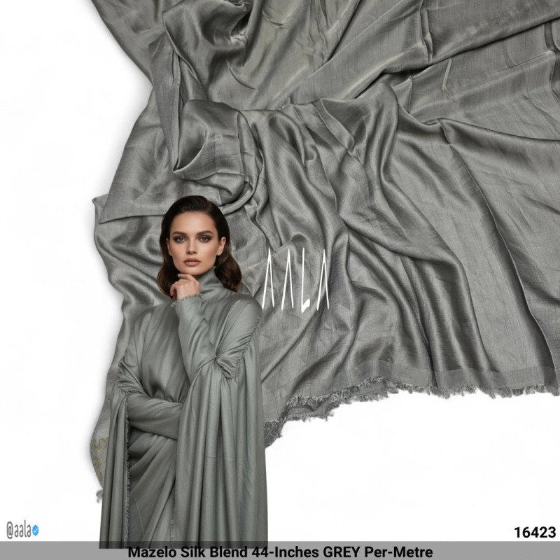 Mazelo Silk Blend 44-Inches GREY Per-Metre
