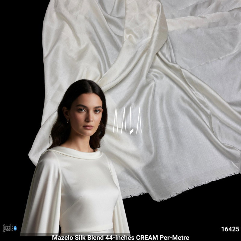 Mazelo Silk Blend 44-Inches CREAM Per-Metre