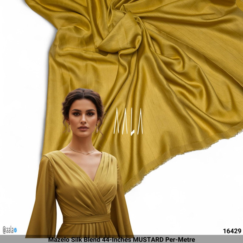 Mazelo Silk Blend 44-Inches MUSTARD Per-Metre
