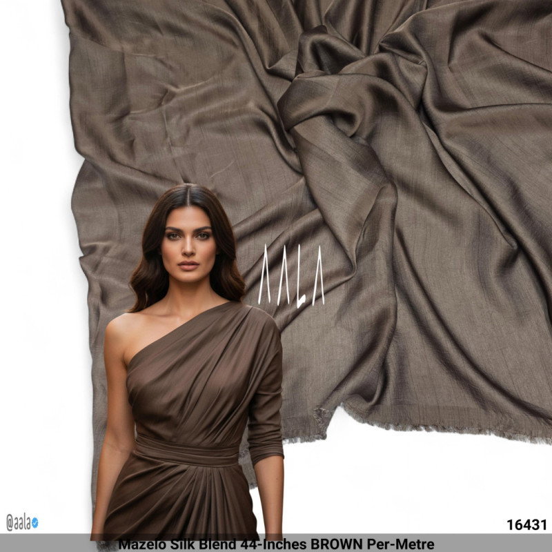 Mazelo Silk Blend 44-Inches BROWN Per-Metre