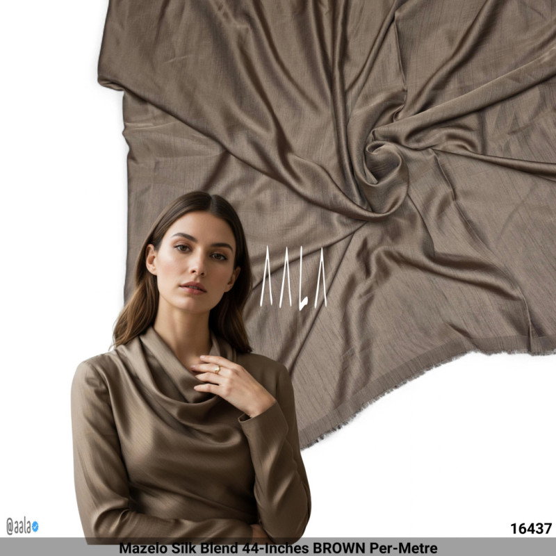 Mazelo Silk Blend 44-Inches BROWN Per-Metre