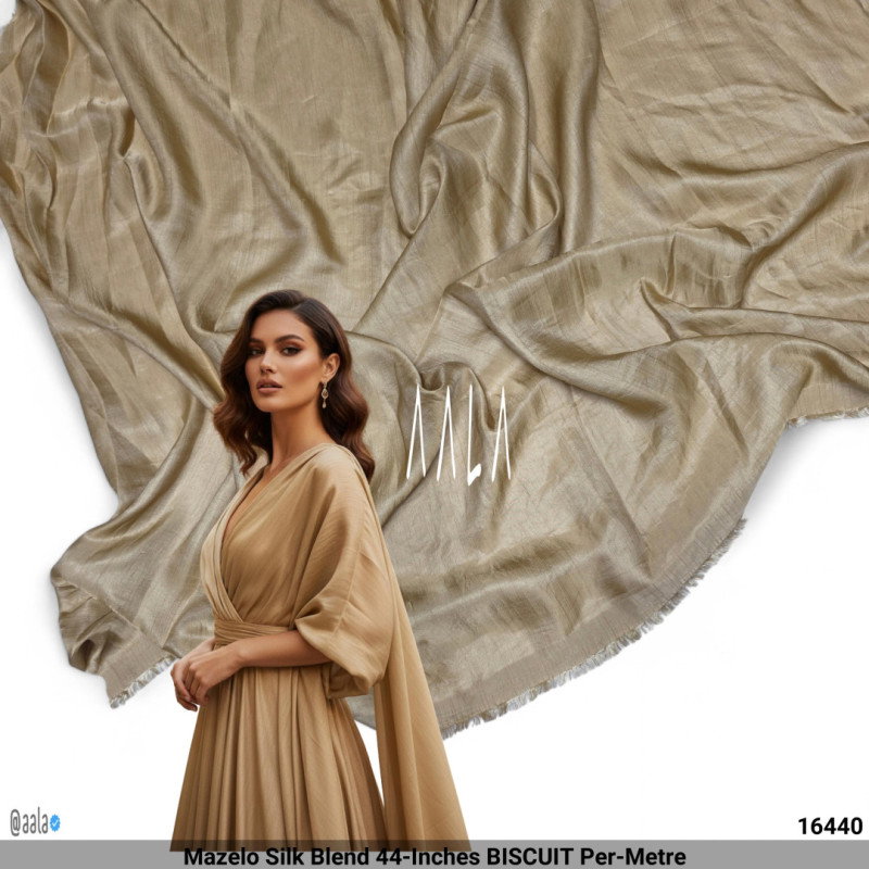 Mazelo Silk Blend 44-Inches BISCUIT Per-Metre