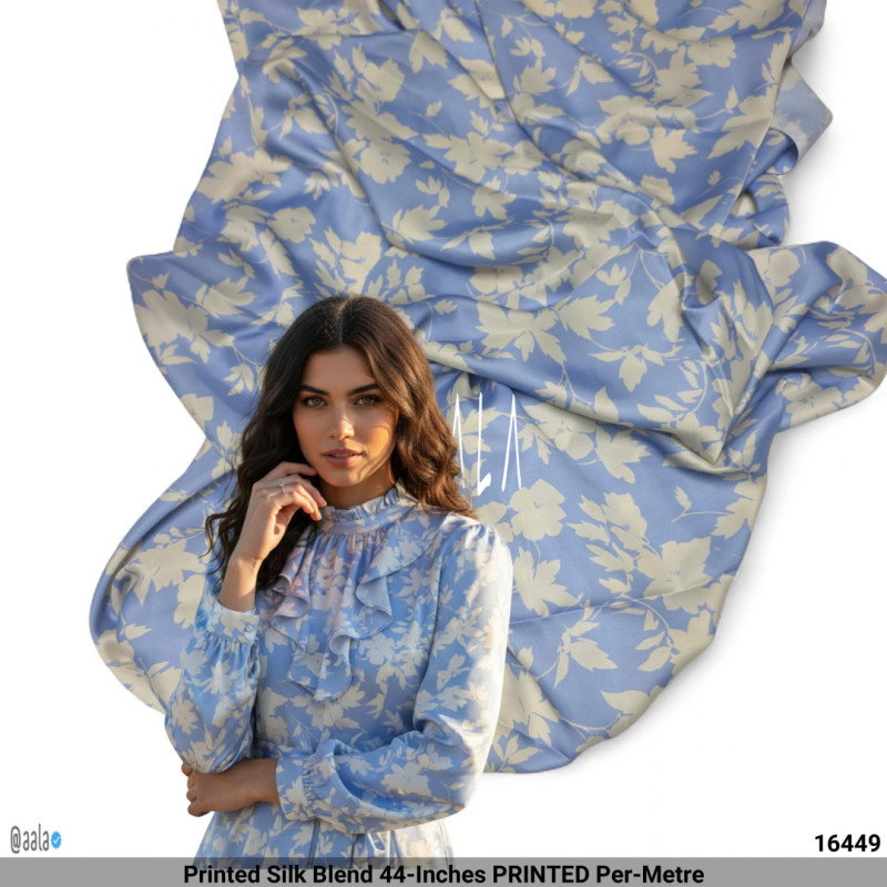 Printed Silk Blend 44-Inches PRINTED Per-Metre