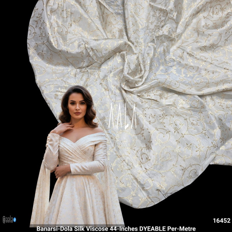 Banarsi-Dola Silk Viscose 44-Inches DYEABLE Per-Metre