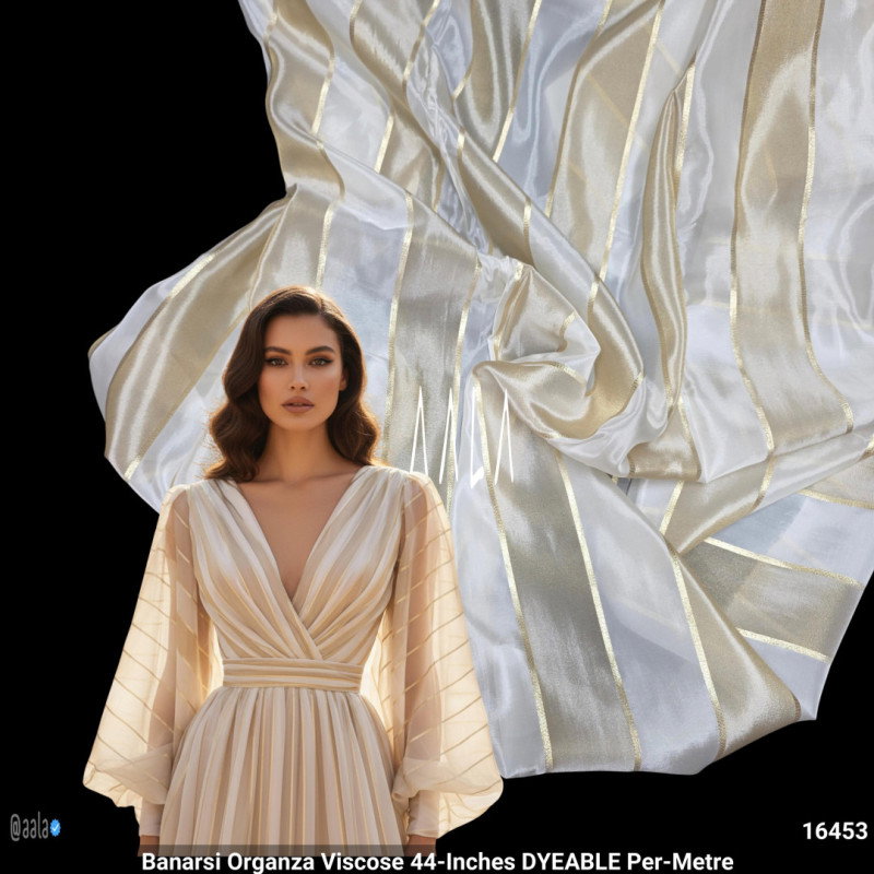 Banarsi Organza Viscose 44-Inches DYEABLE Per-Metre