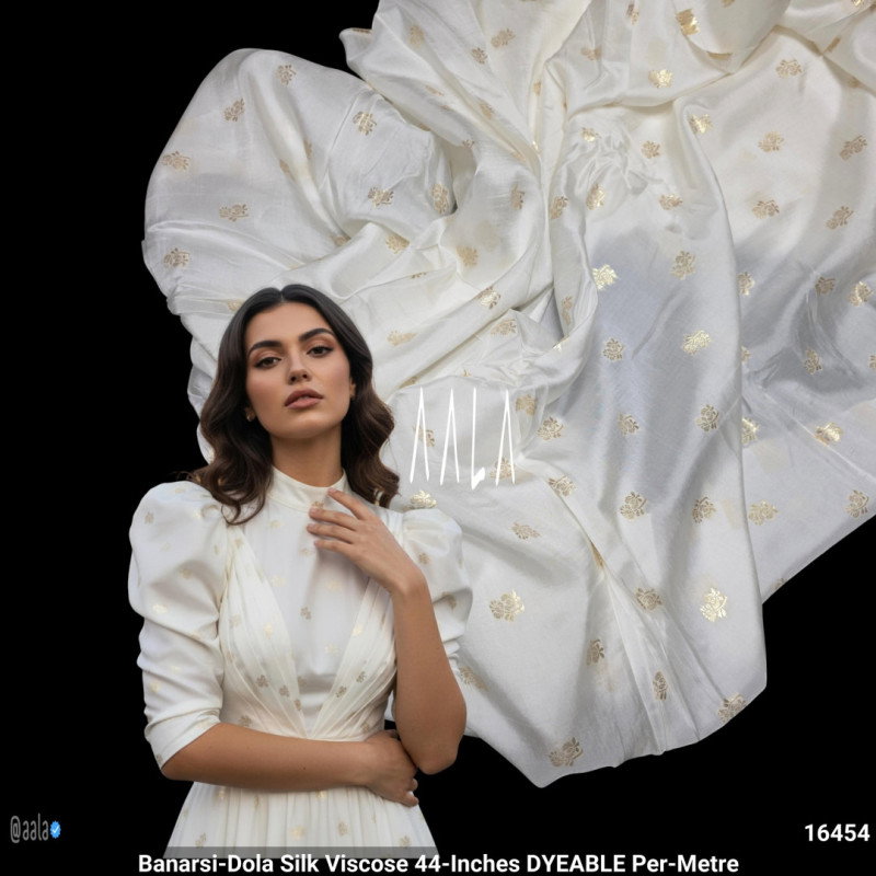 Banarsi-Dola Silk Viscose 44-Inches DYEABLE Per-Metre