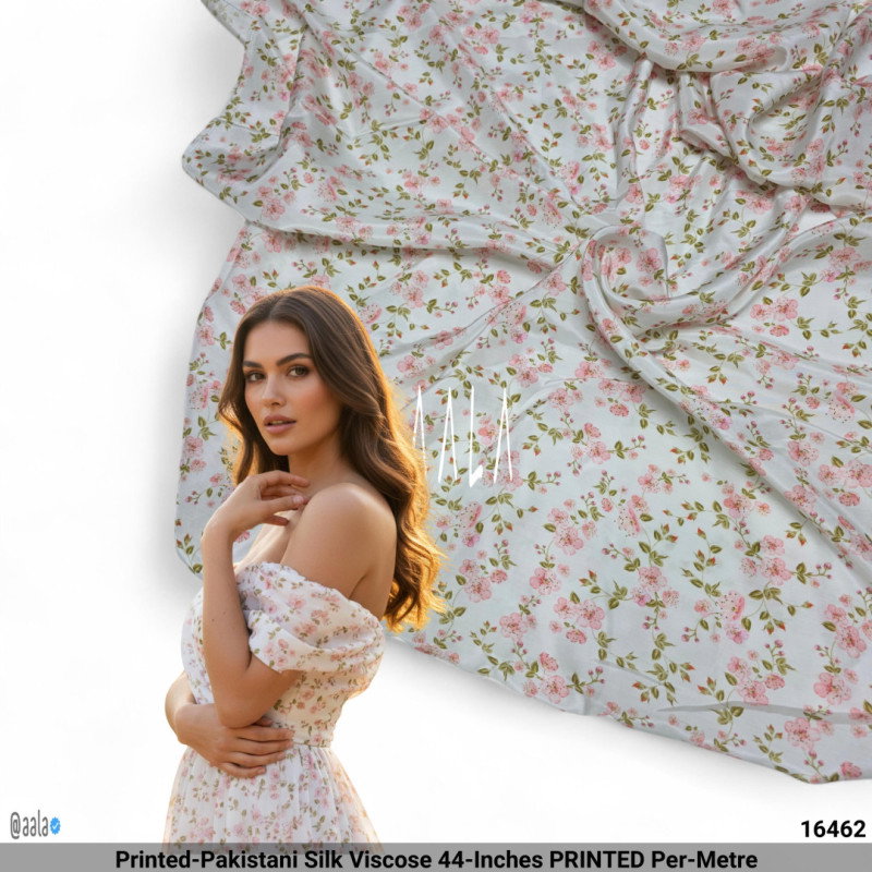 Printed-Pakistani Silk Viscose 44-Inches PRINTED Per-Metre